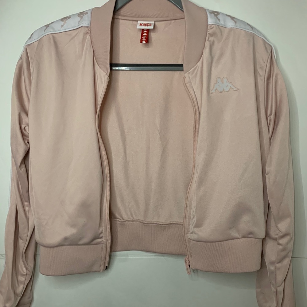 LIGHT PINK KAPPA CROPPED TRACK JACKET